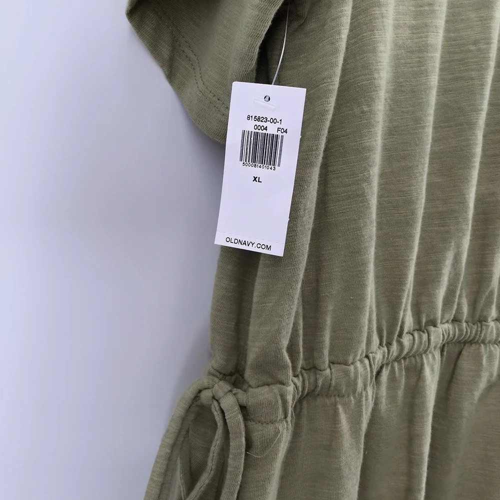 NEW Old Navy Womens Elastic Waist Saguaro Green Cotton T-Shirt Dress Size XL - Picture 9 of 13